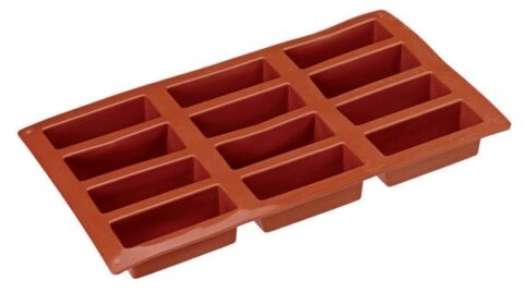 Minikeeksivorm 80x30x30mm,  silikoonist, maht 62ml   12 tk plaadil