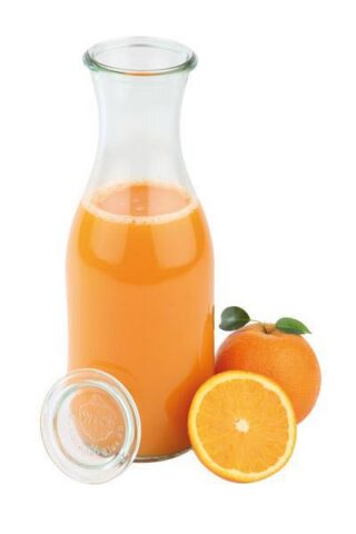 Klaaspudel 1L klaaskorgiga  6tk