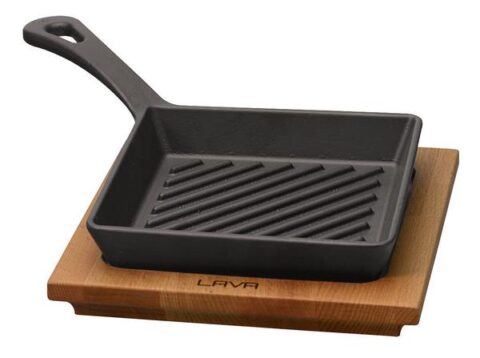 Grillpann 16x16cm puidust alusel