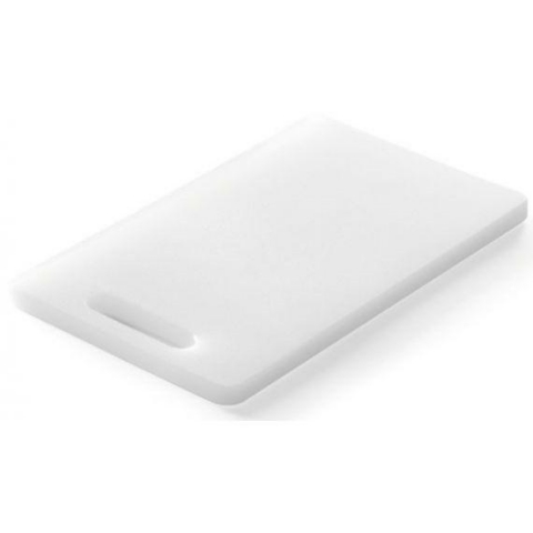 Lõikelaud 25x15xcm valge HDPE, käepideme avaga