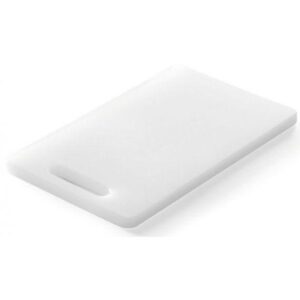 Lõikelaud 25x15xcm valge HDPE, käepideme avaga