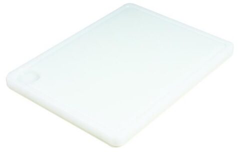 Lõikelaud 40x30x2cm mahlasoonega, valge HDPE