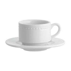 Kohvitass 20cl ladustatav alustaldrikuga 15,2cm