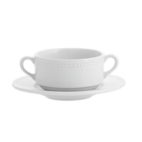 Puljongitass 26cl ladustatav alustaldrikuga 16,2cm Perla Vista Alegre
