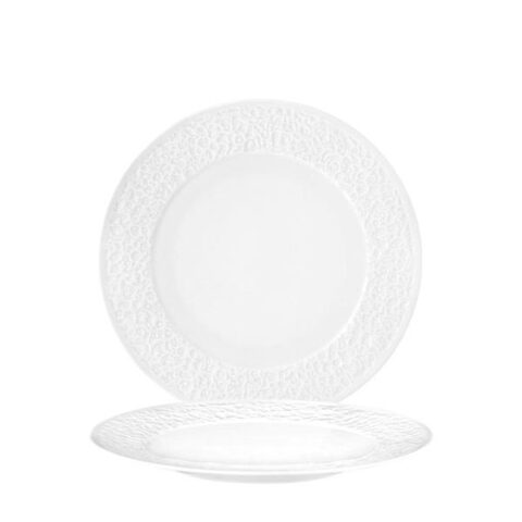 Taldrik 28cm reljeefse servaga valge Nori
