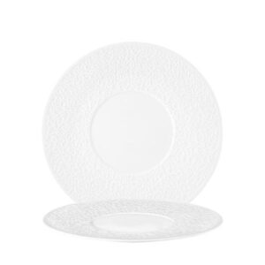 Taldrik 33cm reljeefse laia servaga valge Nori