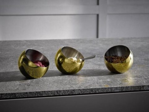 Kauss 0,1L kuldse PVD-kattega Sphere 3tk/komplektis
