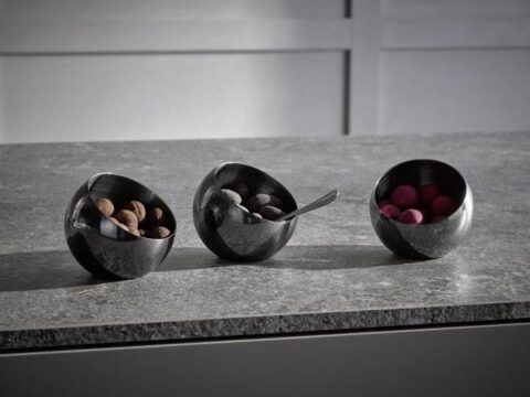 Kauss 0,1L musta PVD-kattega Gunmetal Sphere 3tk/komplektis