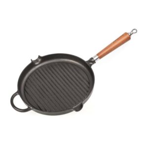 Grillpann 28cm malmist, puidust käepidemega