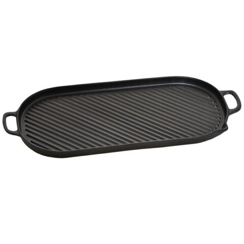Grillpann 47x23cm ovaalne, kahe malmist käepidemega