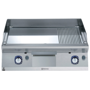 Gaasiküttega plaatgrill 14kW sileda ribilise kroomplaadiga, laius 800mm