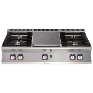 Gaasipliit 2+2 põletit ja kuumutuspind, laius 1200 mm